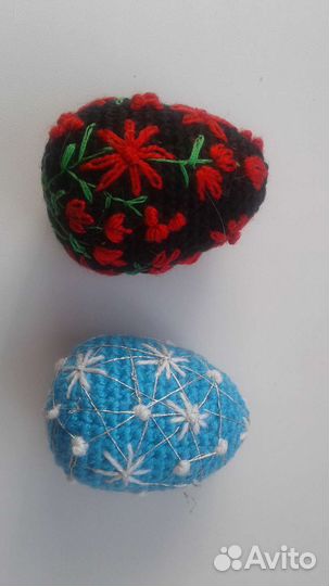Вязаные игрушки курица и яйца