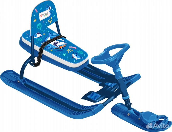 Детский снегокат со спинкой