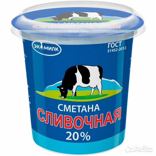 Сметана Экомилк Сливочная 315г