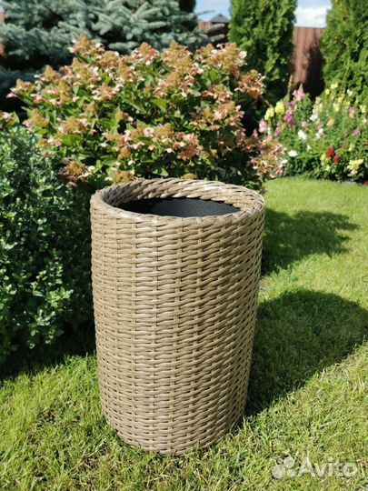 Кашпо-цилиндр из ротанга 12 л