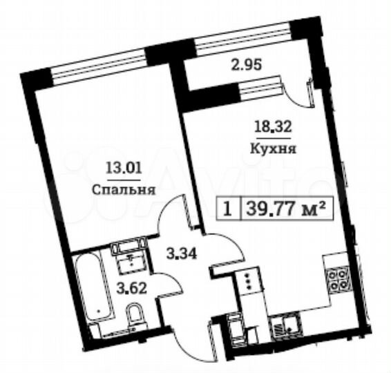 1-к. квартира, 39,8 м², 18/18 эт.