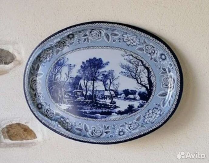 Поднос Гжель, металл 39*51см