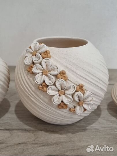 Вазы глиняные маленькие набор