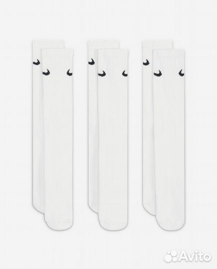 Носки nike высокие белые
