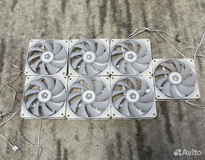 Корпусные вентиляторы белые argb 7 шт. id cooling