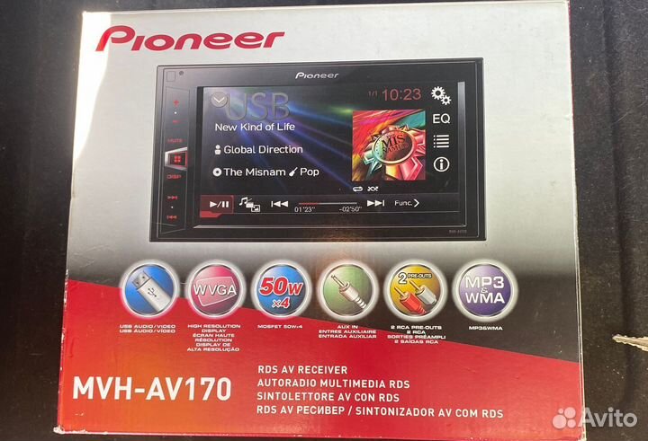 Магнитола 2 din pioneer mvh av170