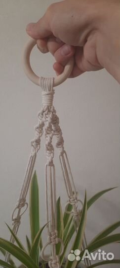 Кашпо для цветов подвесное макраме