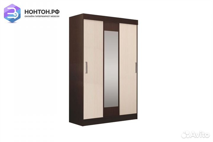 Шкаф-купе Бася дуб беленый / венге
