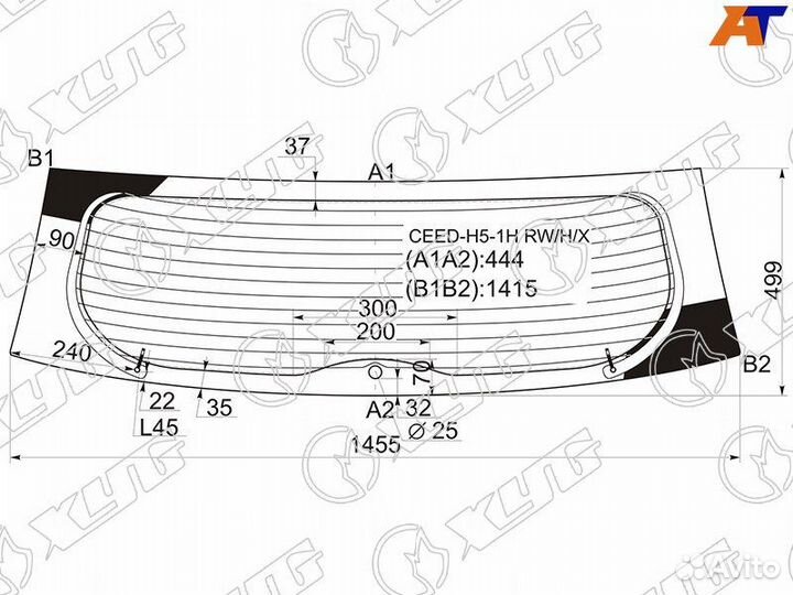 Стекло заднее Kia Ceed 1 рестайлинг