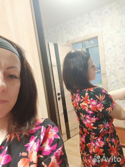 Парик из натуральных волос с повязкой