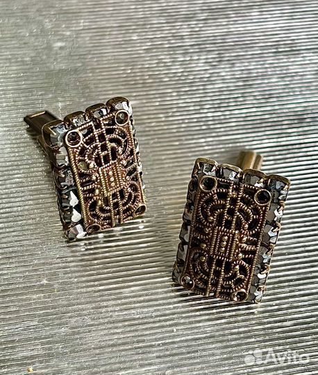 Винтажные ажурные запонки, Чехословакия