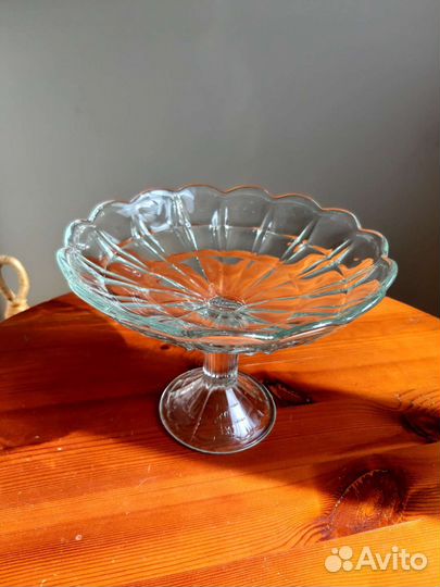 Фруктовница на ножке стекло СССР