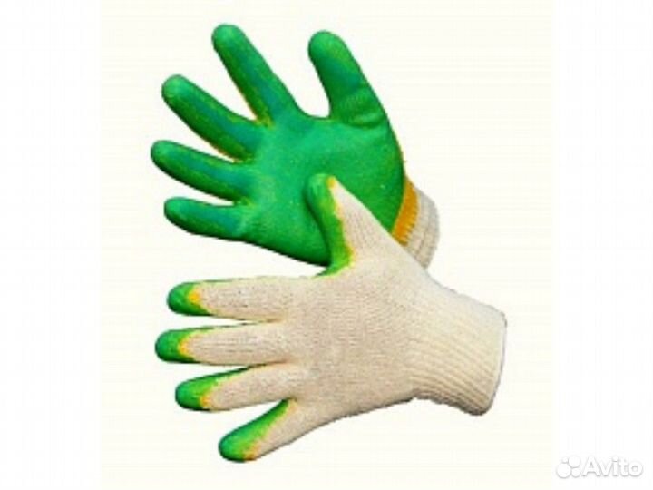 Перчатки хб с двойным латексным обливом