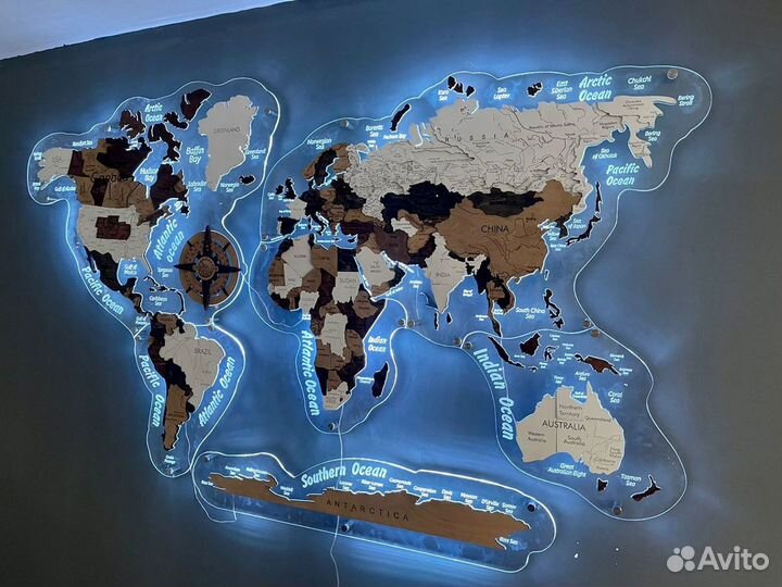 Карта мира на стену