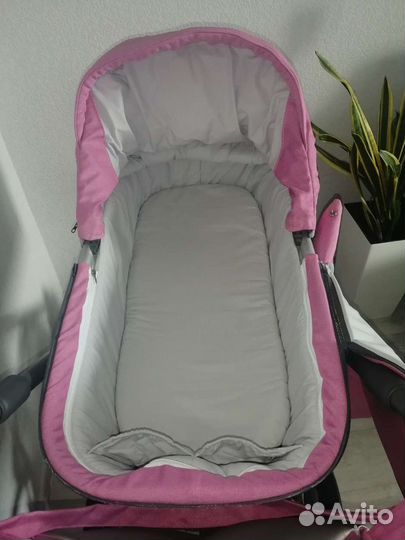 Коляска 2 в 1 Riko basic Colin серо-розовая