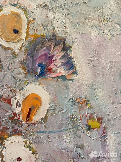 Большая картина маслом на холсте цветы