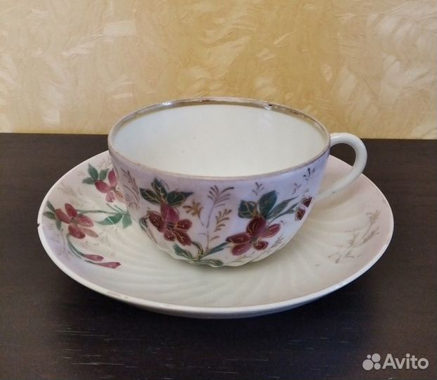 Пара И.Е. Кузнецов, чашка с блюдцем