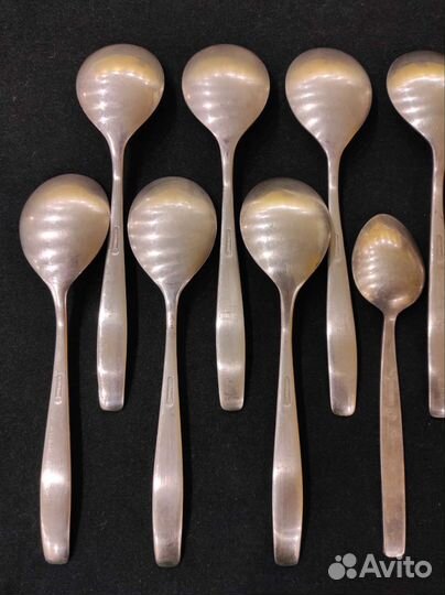 Ложки столовые десертные 15шт мельхиор СССР