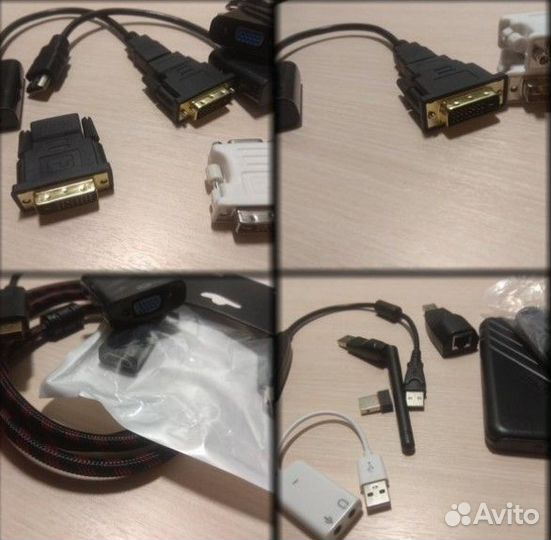 Адаптеры USB-SATA-Wifi-Lan-Vga-DP-hdmi-Dvi-звук