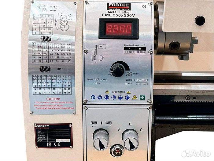 Токарный станок fabtec FML 250х550 V с плавной рег