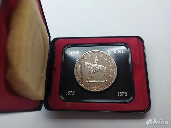 Канада 1 доллар 1973 серебро в футляре UNC