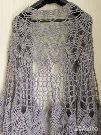 Шаль из шерсти ручная работа 46-52 раз