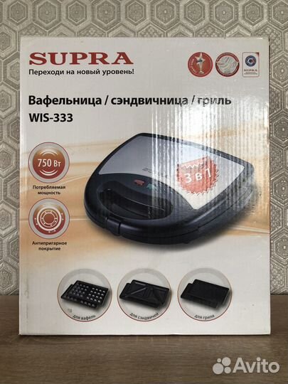 Вафельница/гриль 3 в 1 Supra (новая)
