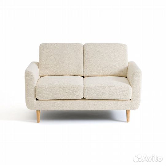 Диван двухместный с обивкой из буклированной ткани