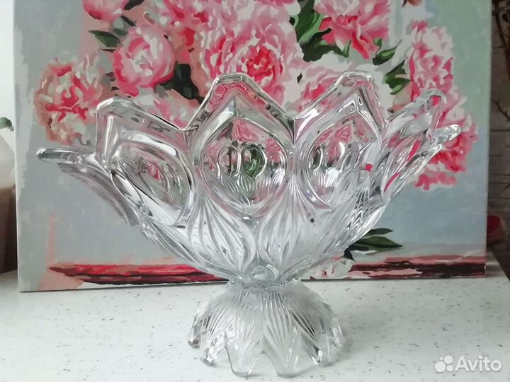 Ваза для фруктов, конфет, богемское стекло