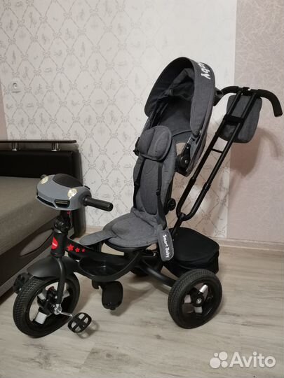 Детский велосипед 3х колесный с ручкой