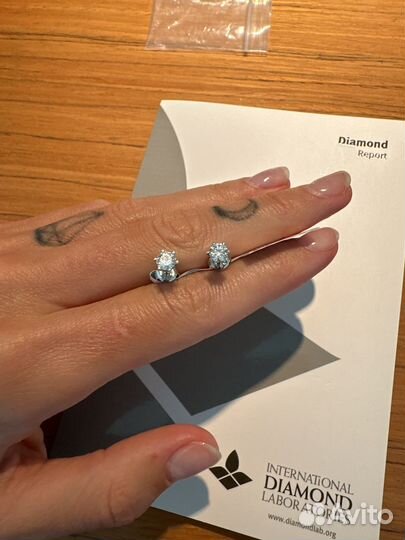 Пуссеты с бриллиантами 0,52 ct