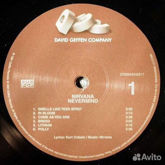 Nirvana - Nevermind/ Vinyl(LP/180 Gram) New