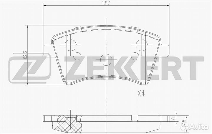 Колодки тормозные диск. передние рено кангу