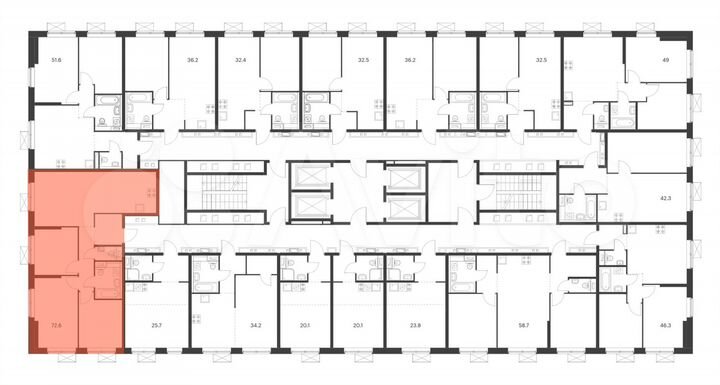 3-к. квартира, 72,6 м², 25/33 эт.