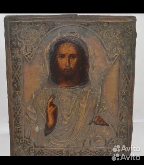 Икона старинная Господь Вседержитель