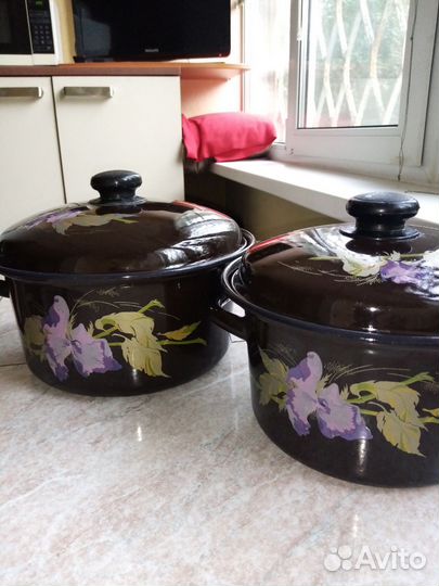 Кастрюля эмалированная 2 штуки
