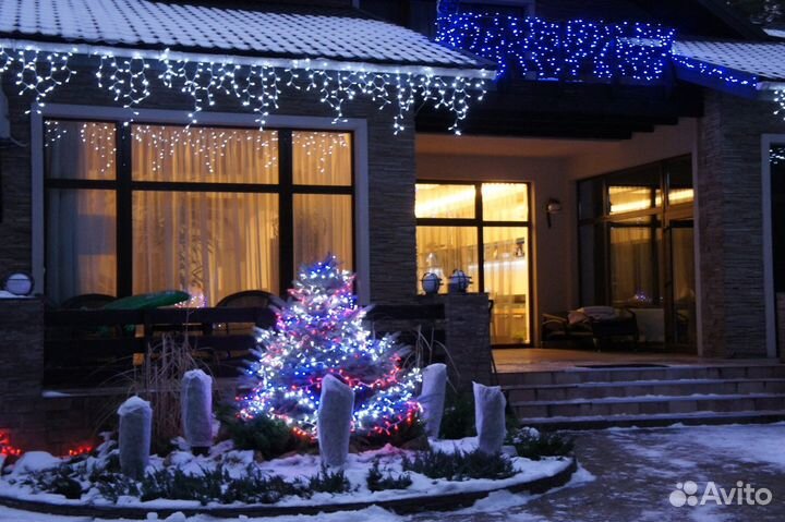 Установка гирлянд, Новогоднее украшение домов гирл