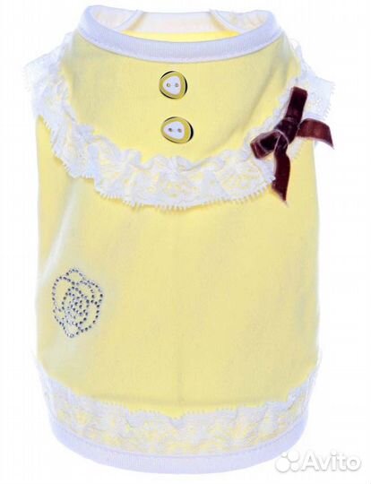 Летняя желтая маечка для щенка, размер XS