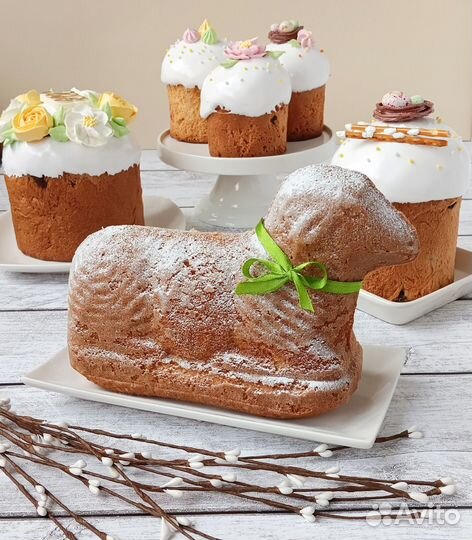 Куличи, пасхальный барашек, творожная пасха, торты