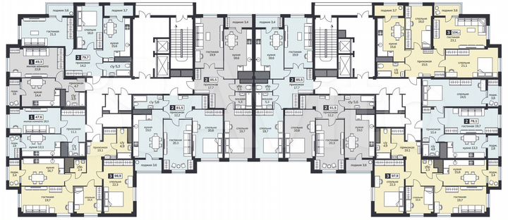 3-к. квартира, 102,4 м², 12/15 эт.