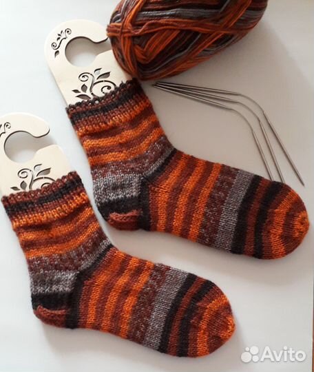 Носки шерстяные вязаные