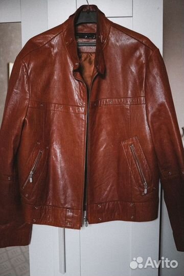 Кожаная куртка мужская 52 54