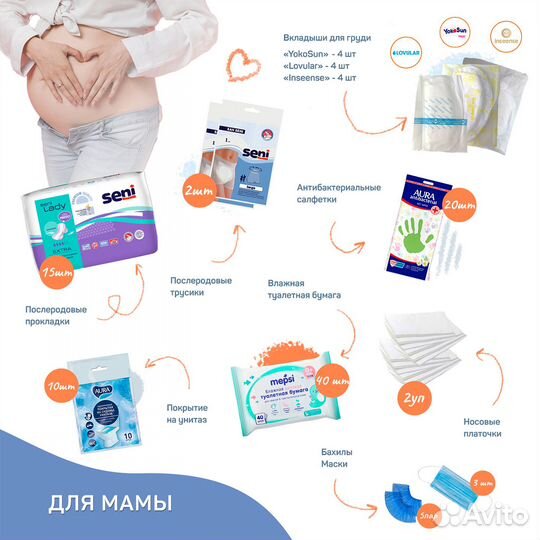 Cумка в роддом «Стандарт» + 21 предмет. Фиолетовая