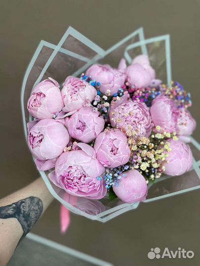 Пионы букет цветов. Цветы. Доставка