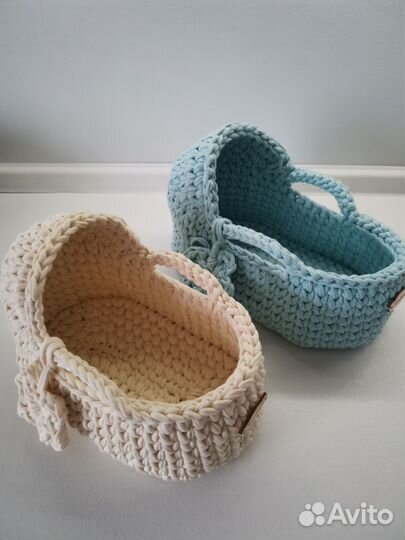 Люлька из трикотажной пряжи для куклы