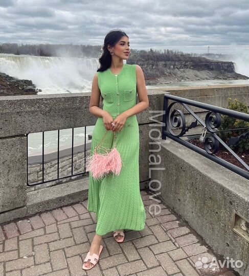 Платье фисташковое Sandro новая коллекция