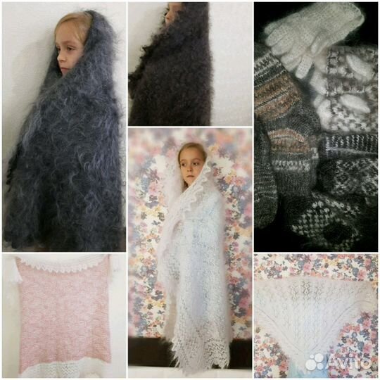 Изделия из козьего пуха (шали, косынки и др) много