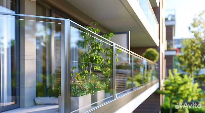 Лестничные перила из стекла