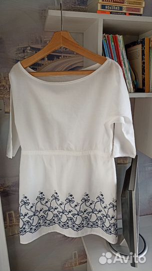 Платье с вышивкой, туника пляжная 42 44