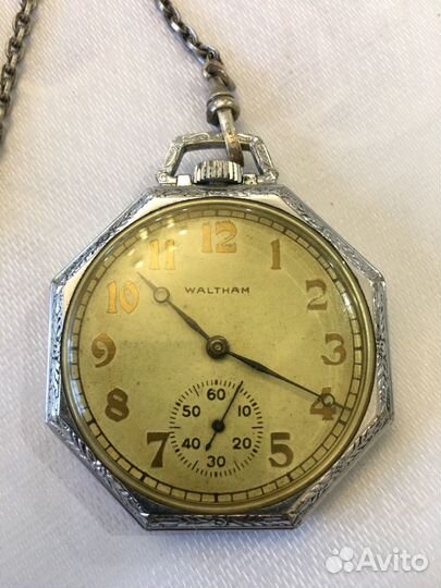 Старинные карманные часы waltham